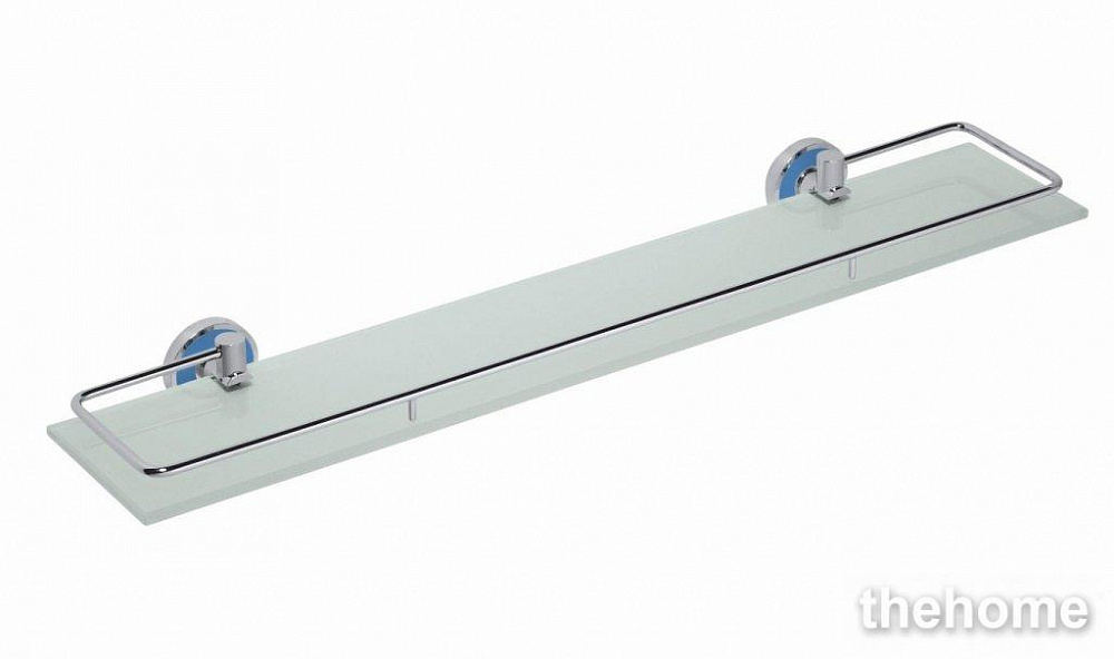 Полка стеклянная Bemeta Trend-i 104102208d 60 x 13 x 5.2 см с рельсами, хром, голубой - TheHome