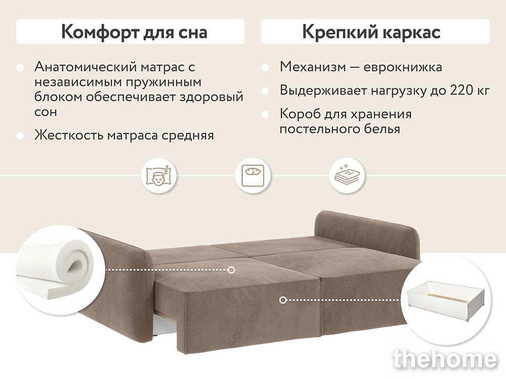 Диван прямой DeeOne Портленд-7 AAA4153002 бежевый - 5
