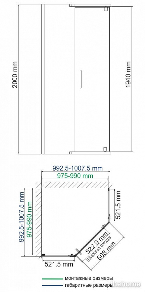 Душевой уголок Wasserkraft Leine 35P38 - 3