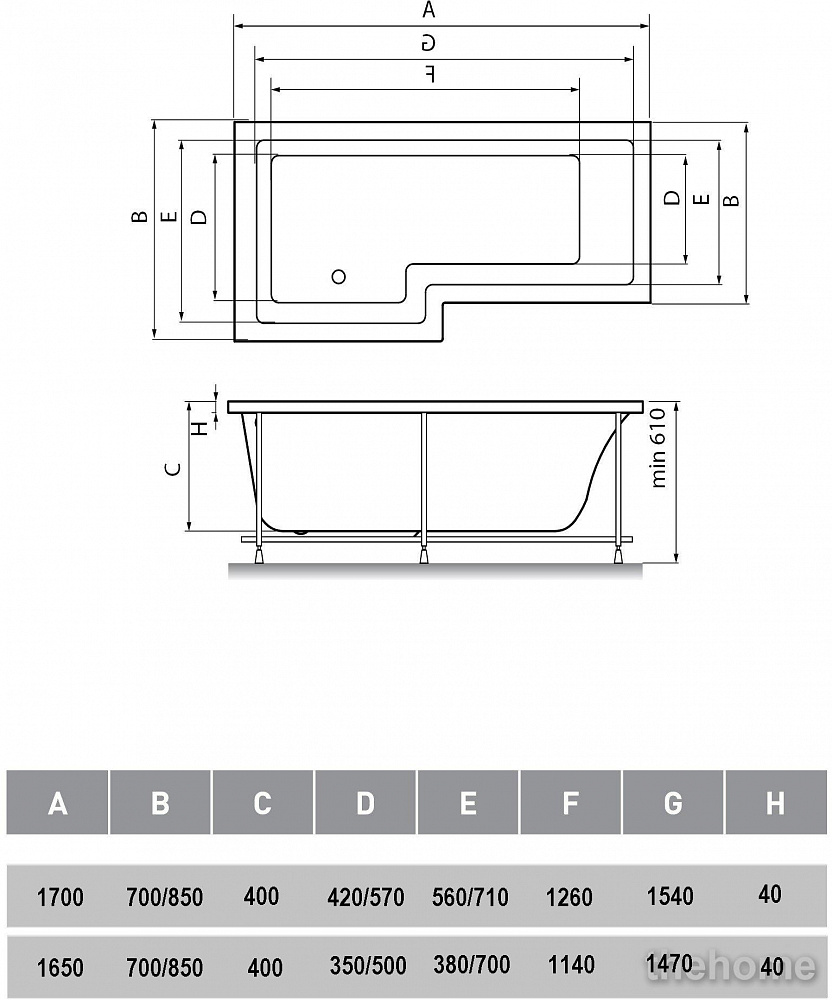 Акриловая ванна Vayer Options 165х85 L - 5