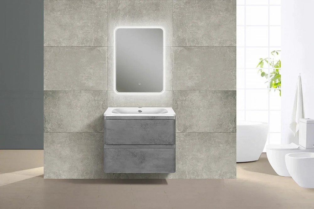 Тумба под раковину Vincea Vico 60 см подвесная, ящики soft close, Beton - 4