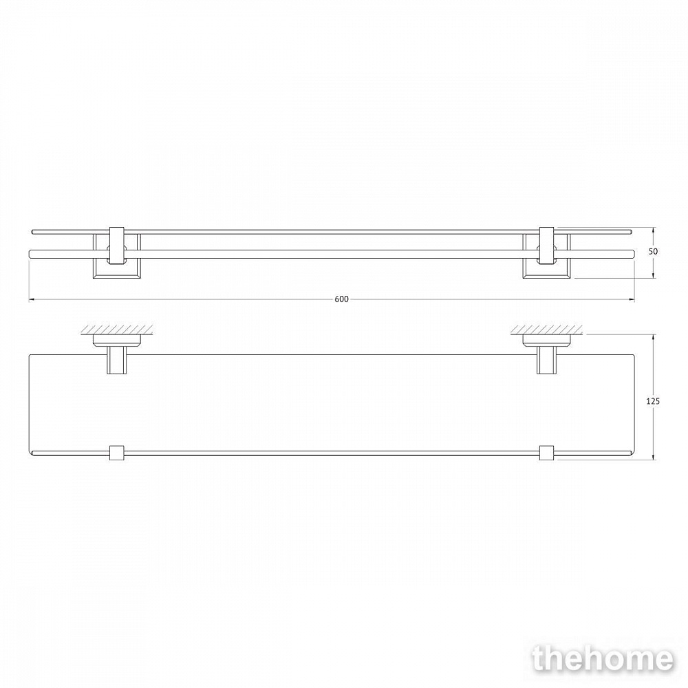 Полка стеклянная Artwelle Hagel 992760 хром - 2
