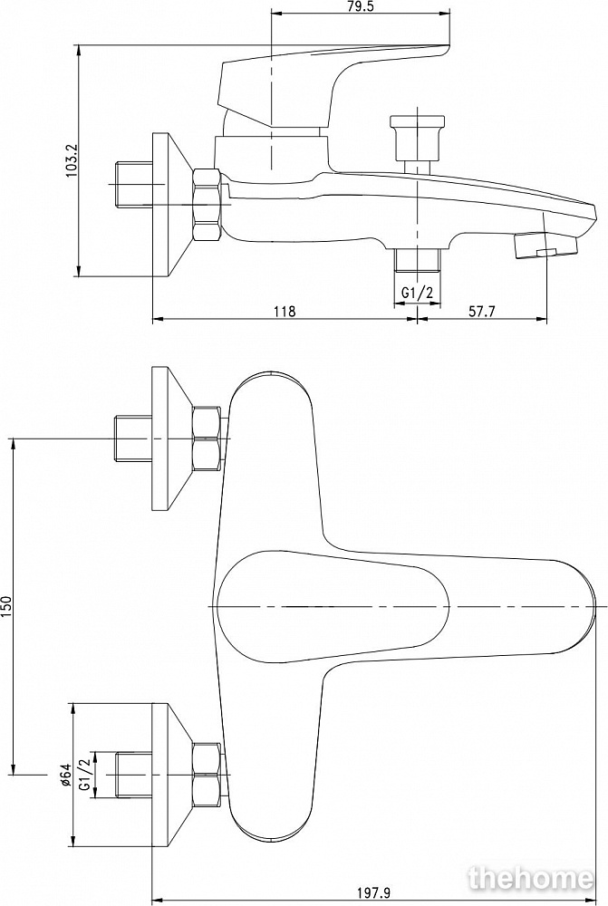 Смеситель Aquanet Magic для ванны и душа AF410-20C - 2