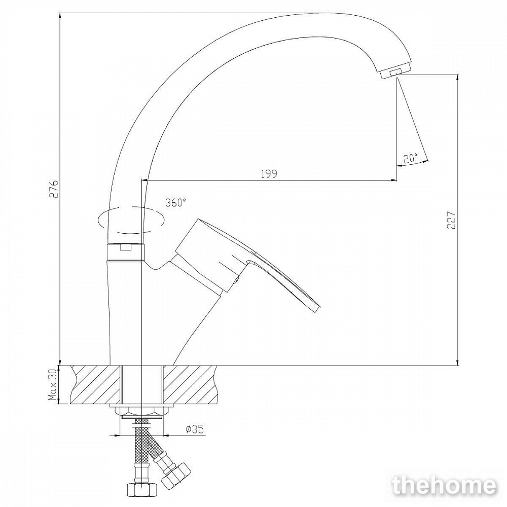 Смеситель Decoroom DR67 для кухонной мойки, DR67021 - 2