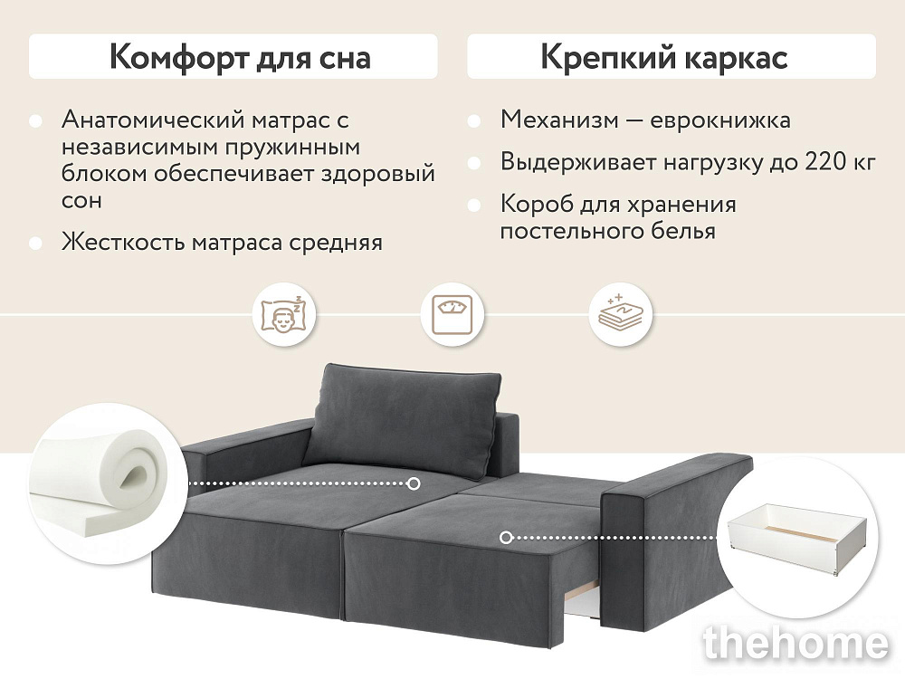 Диван угловой DeeOne Корсо-3 AAA41378006 серый - 3