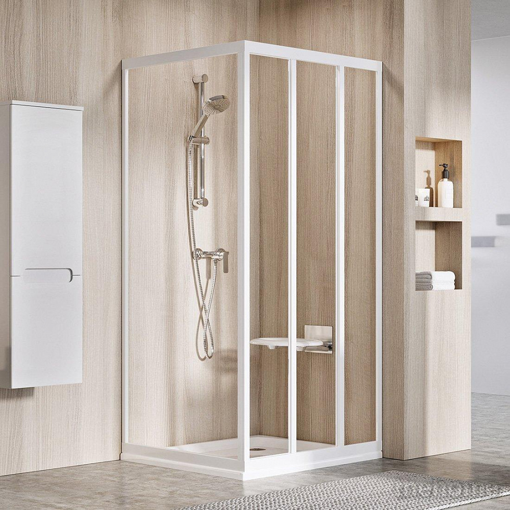 Душевая перегородка Ravak SUPERNOVA APSS-90 белая+ прозрачное стекло - TheHome