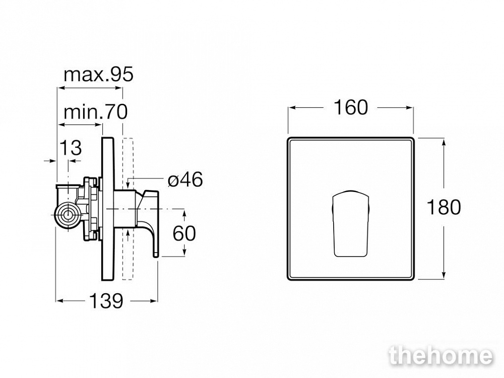 Смеситель Roca L90 5A2B01C00 для душа, хром - 2