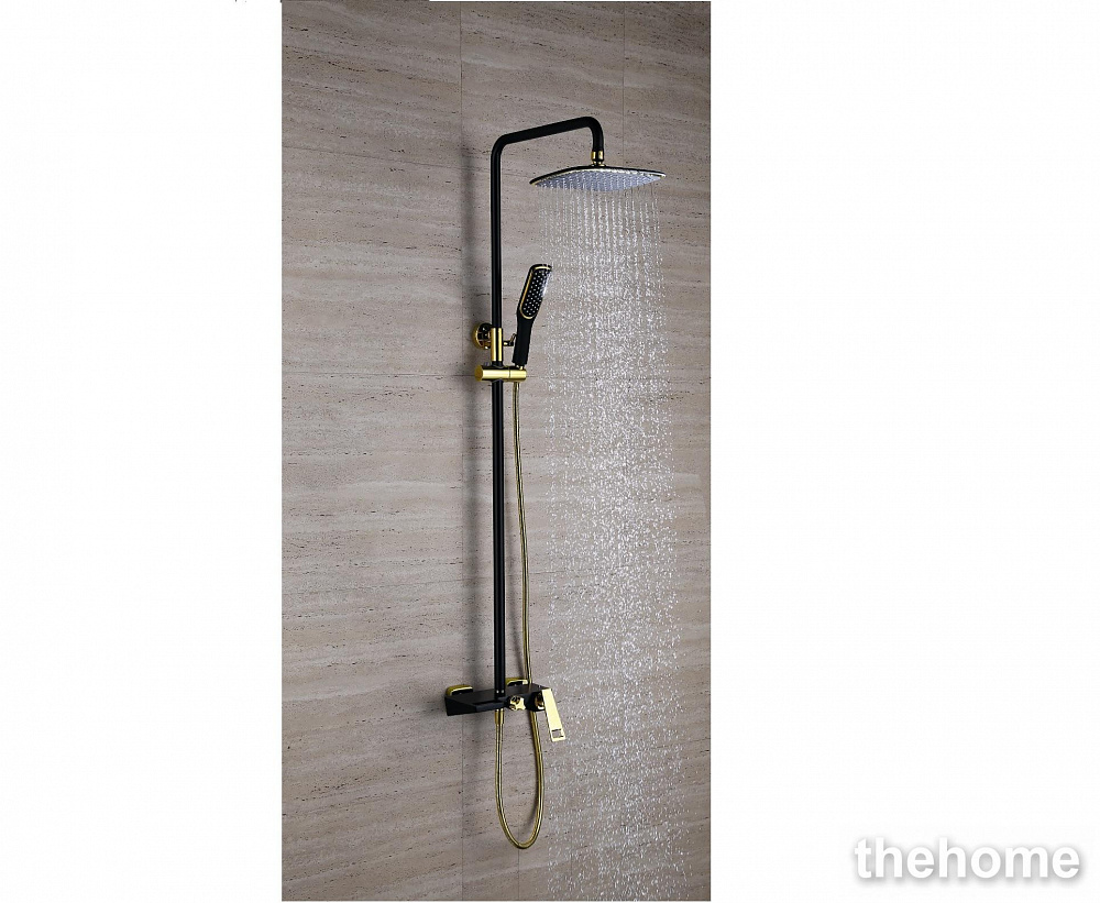 Душевой гарнитур черный/золото Bronze de Luxe QUADRO LT919B - 4