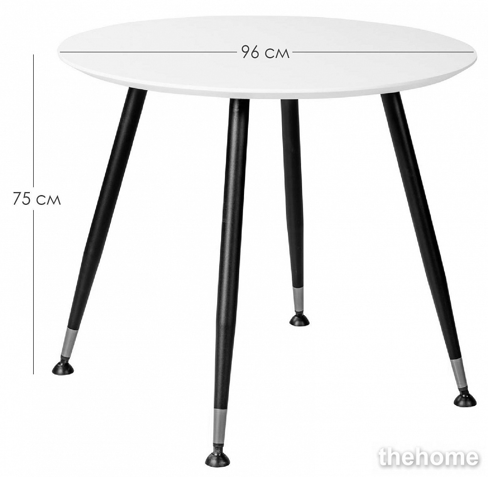Стол R-Home Месси d960 мрамор графит со скосом - 3