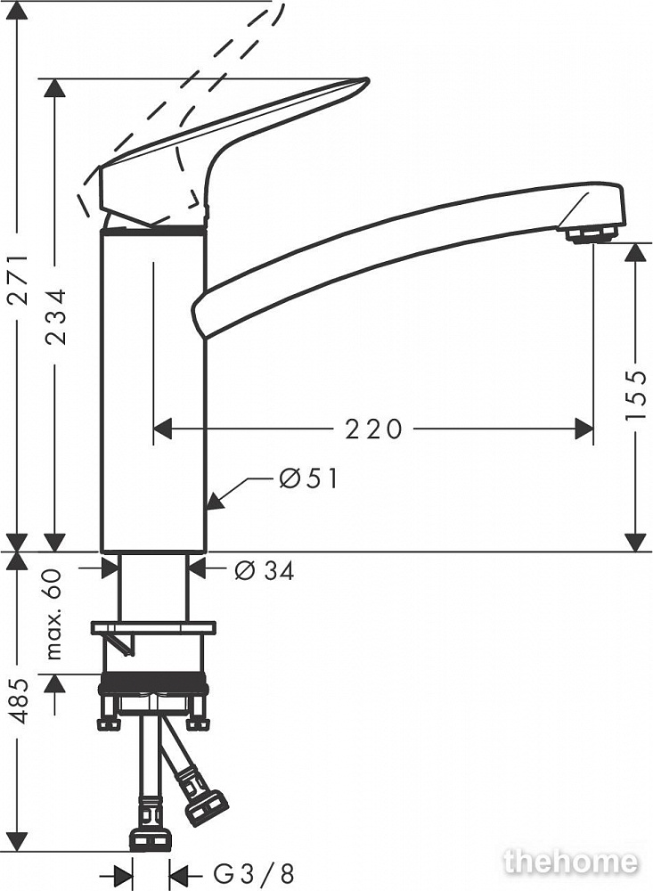 Смеситель Hansgrohe Logis M31 71860000 для кухонной мойки, хром - 2