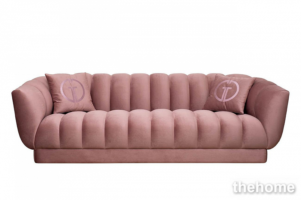 Диван Fabio трехместный велюр розовый Colton 007-ROS 239*95*72см, 2 подушки Garda Decor - TheHome