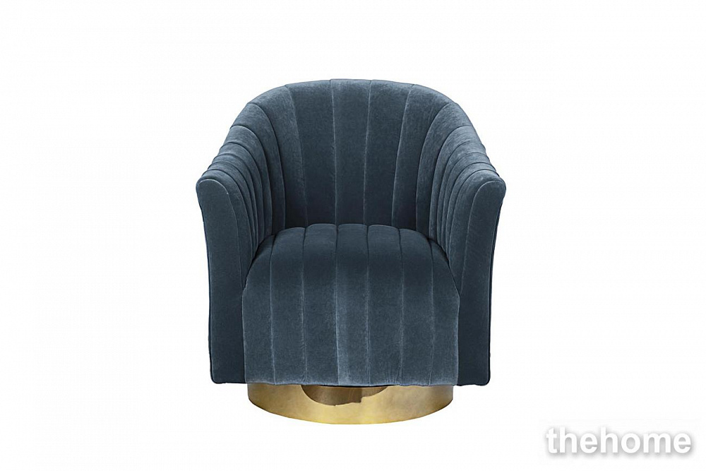 48MY-W2588 LTB GO Кресло вращающееся велюр голубой 77*76*83см Garda Decor - TheHome
