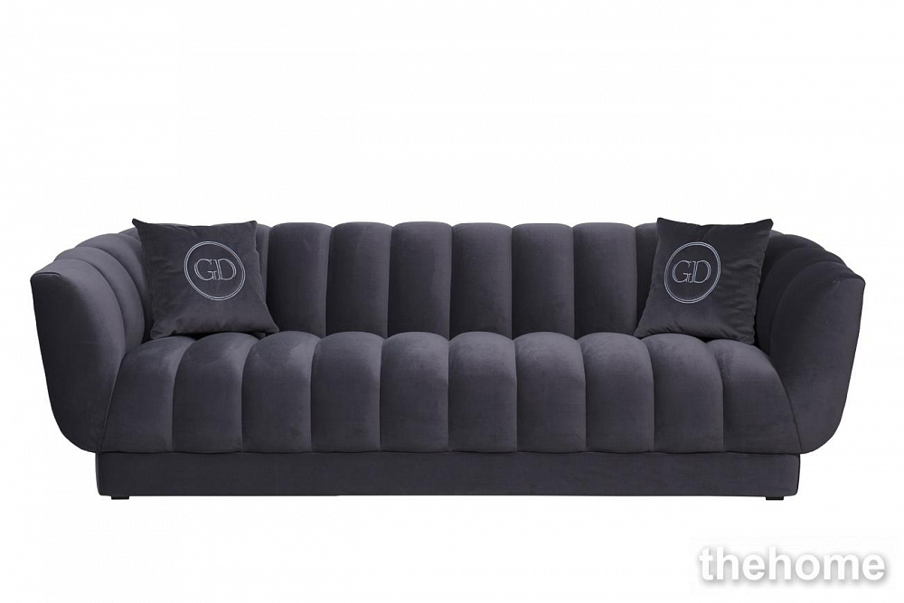 Диван Fabio трехмест. велюр синий Gen12 239*95*72см, 2 подушки Garda Decor - TheHome