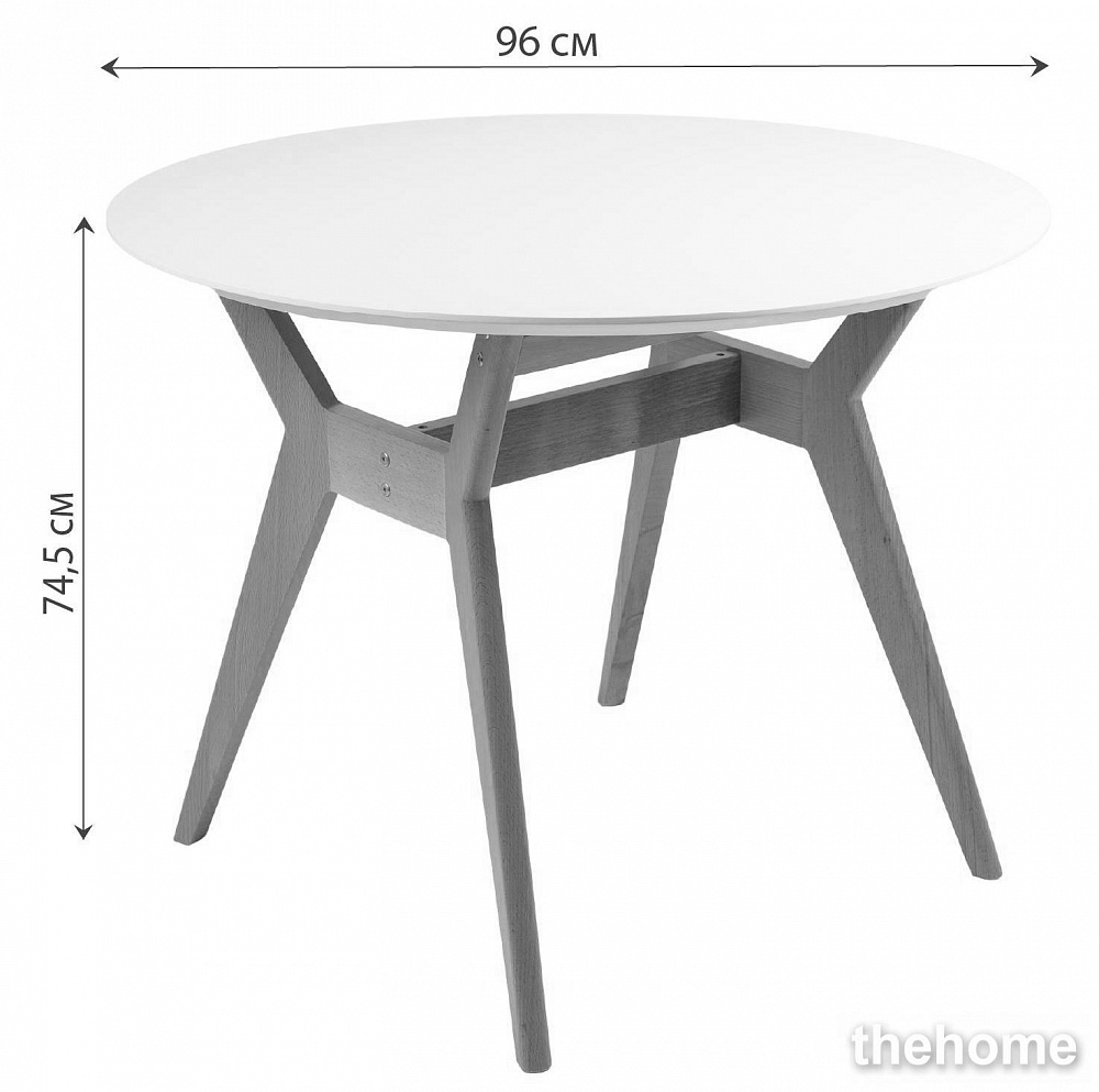 Стол R-Home Нарвик д.960 Белый Темный орех - 3