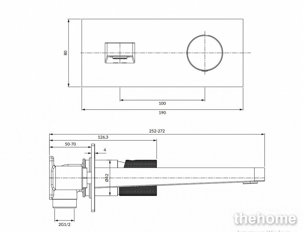 Смеситель Omnires Contour для умывальника скрытого монтажа (хром), CT8015CR - 2