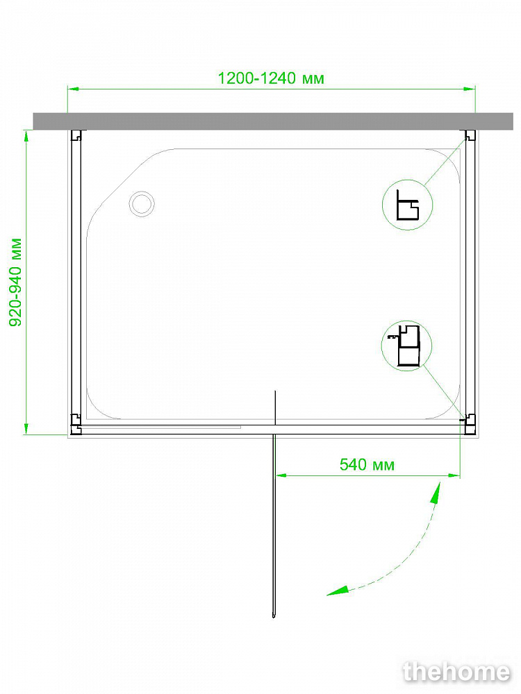 Душевой уголок Royal Bath HV-C-CH-P 140x90x185 рифленое - 4