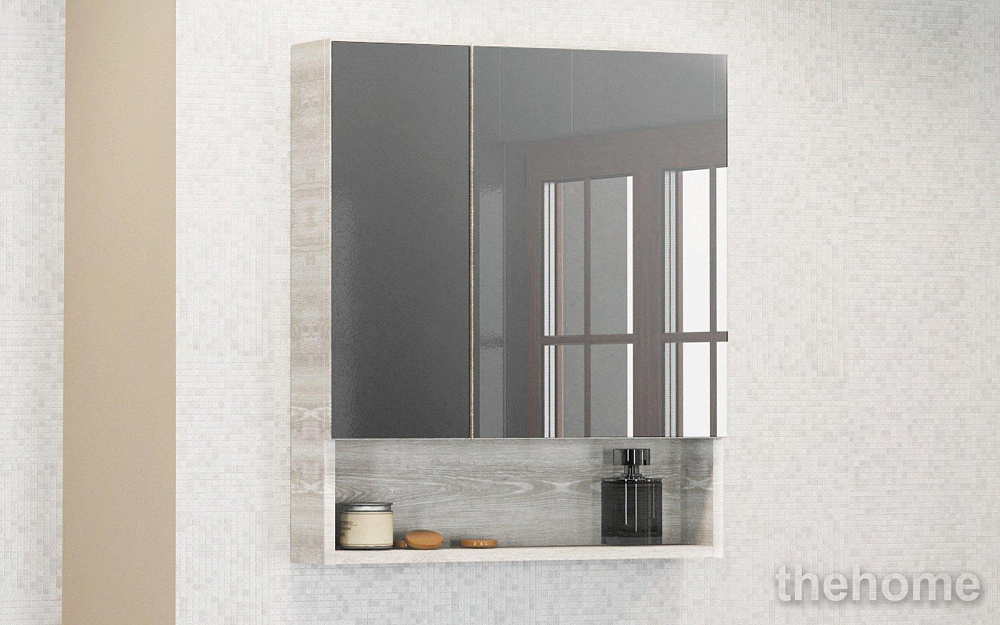 Зеркальный шкаф Comfortу Никосия-60 дуб белый - TheHome