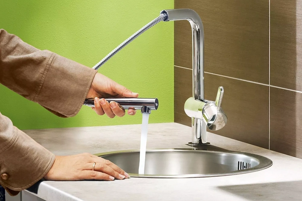 Смеситель Grohe Minta 32168000 для кухонной мойки с выдвижным изливом - 10