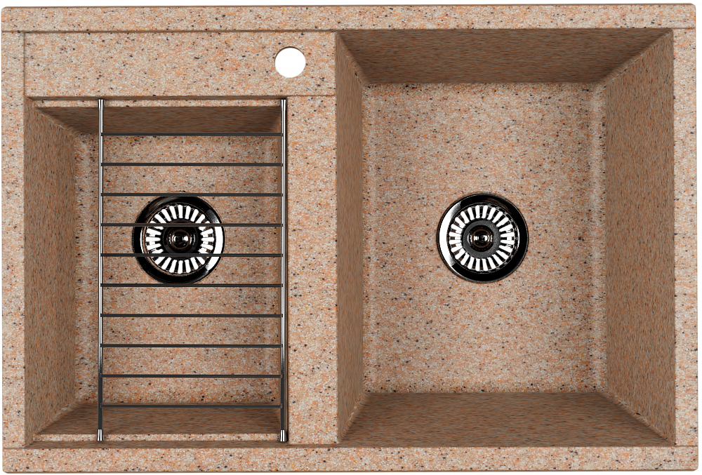 Кухонная мойка Акватон Делия 78 DBL 2 чаши 1A723132DE220 песочная - TheHome
