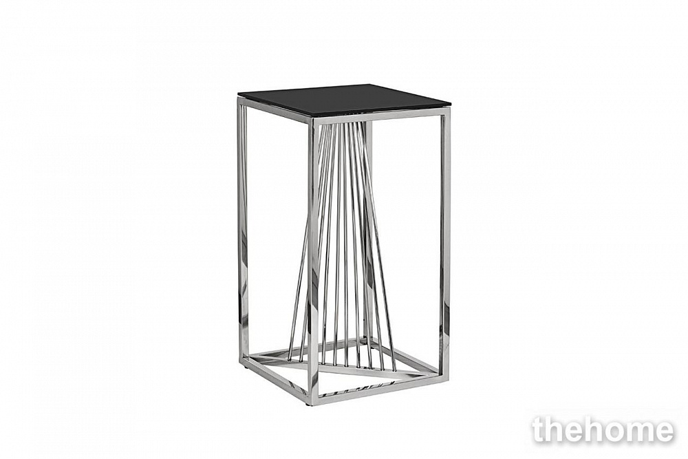13RXET8082L-SILVER Стол журнальный стекло черн./серебро 38*38*70 Garda Decor - TheHome