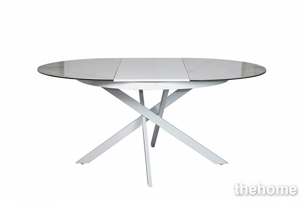 83MC-1907DT WH Стол обед.круг раскл.керам.бел. 170(120)*120*76см Garda Decor - TheHome