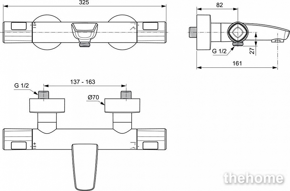 Душевой комплект Ideal Standard Ceratherm T100 3 в 1 BC985AA - 3