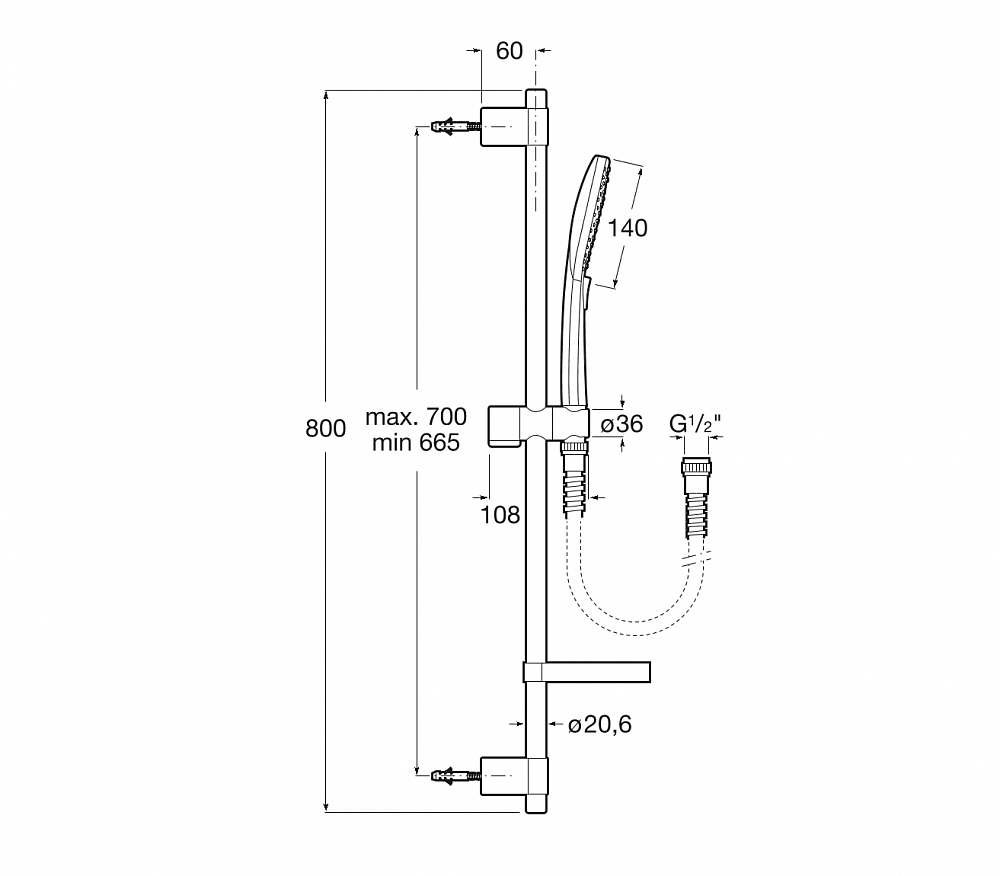 Душевой комплект Roca Plenum 5B1411CB0 - 2
