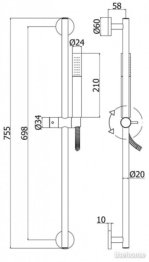 Душевой гарнитур Paffoni Life ZSAL135ST - 2