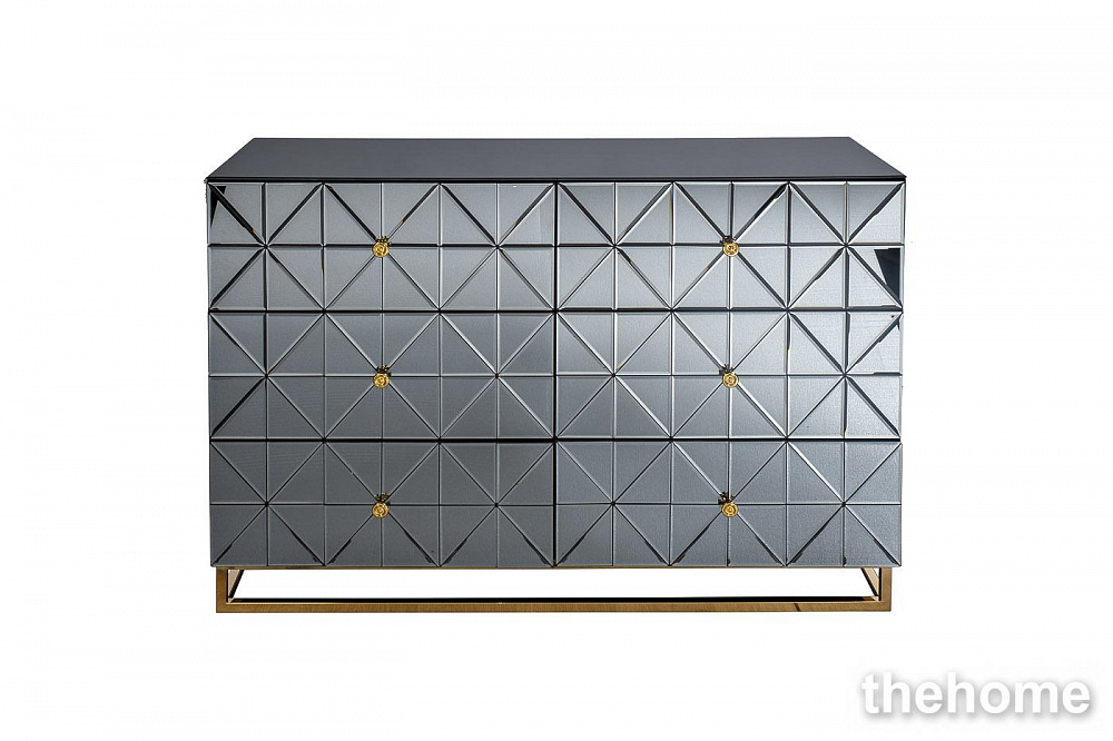 KFG126 Комод с матовой зерк. отделкой 6 ящиков 129*46*86см Garda Decor - TheHome