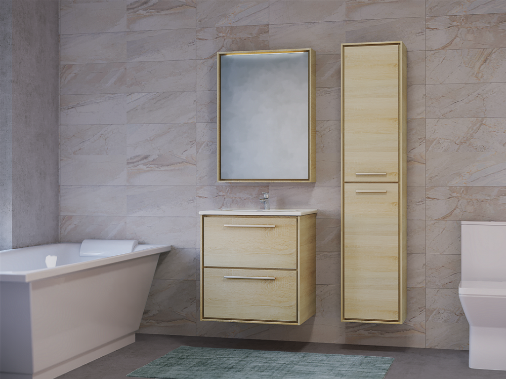 Шкаф-пенал Raval Frame 160 Fra.04.160/P/DS, подвесной, дуб сонома - 2