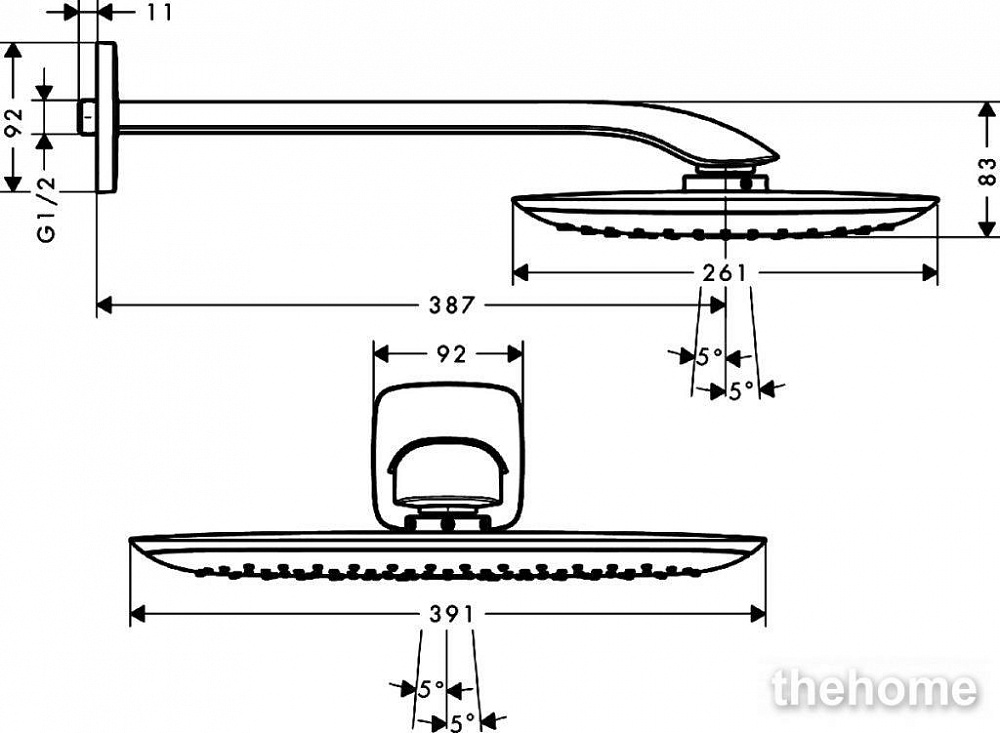 Верхний душ Hansgrohe PuraVida 27437400 - 8