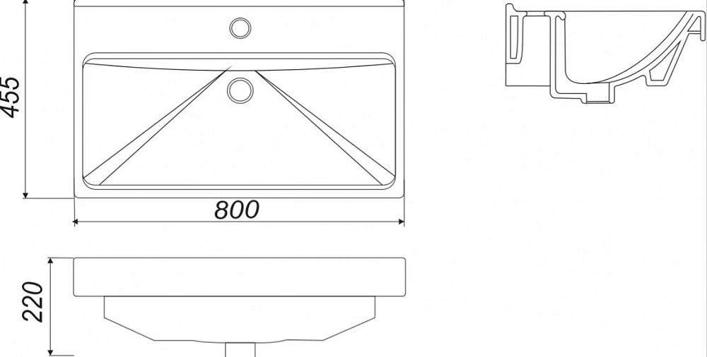 Раковина Sanita Luxe Fest FST80SLWB01 80 см - 2