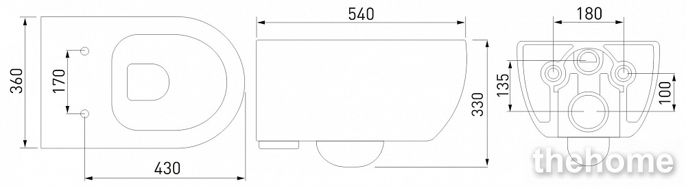 Унитаз подвесной Berges Ego XL 082118, безободковый с сиденьем микролифт - 3