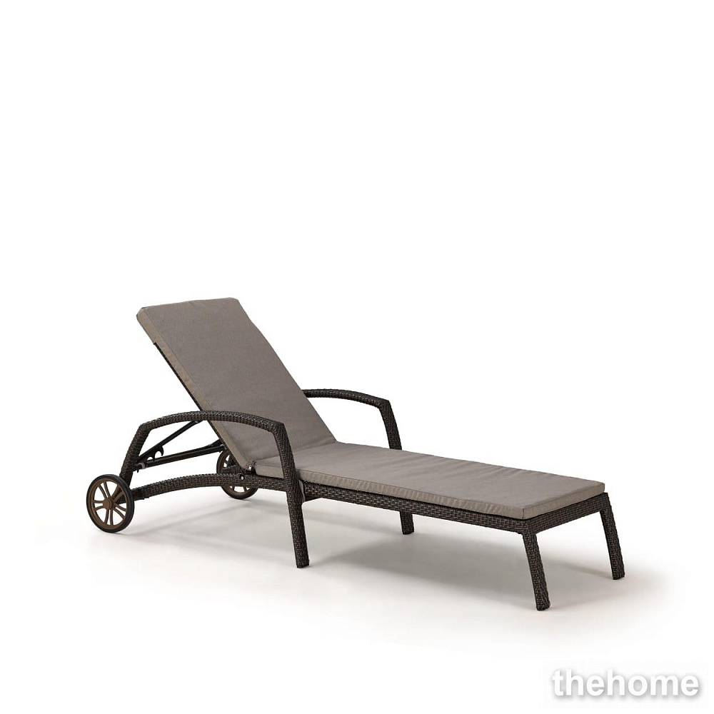 Шезлонг-лежак плетеный A35A2-W53 Brown с матрасом Afina - 2