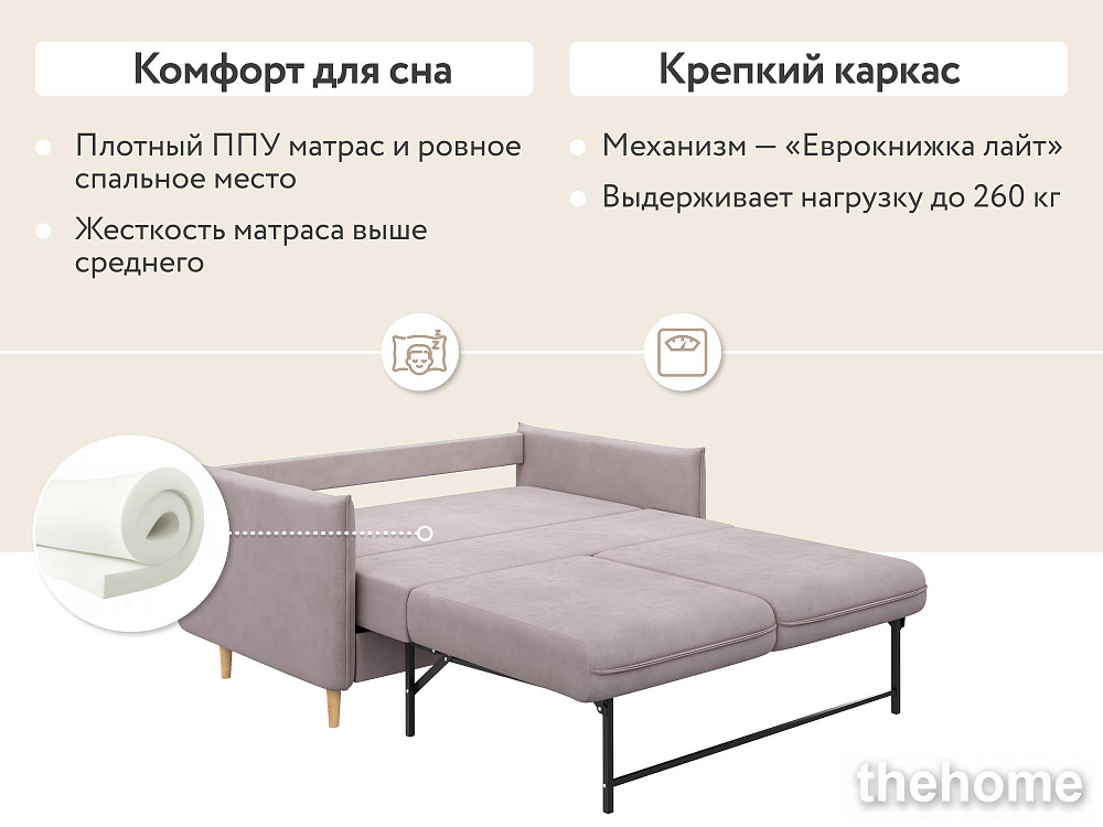 Диван прямой DeeOne Сканди мини AAA41394004 розовый - 3