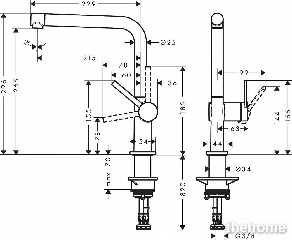 Смеситель Hansgrohe Talis M54 для кухонной мойки 72840800 сталь - 2