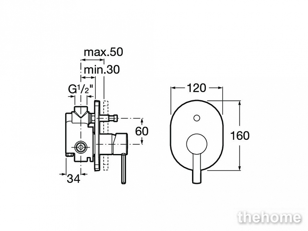 Смеситель Roca Targa 5A0660C00 для ванны с душем, хром - 2