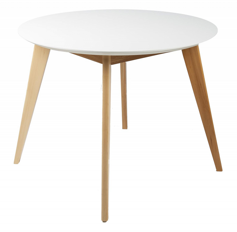 Стол обеденный R-Home Лунд круглый д.860 Белый - TheHome