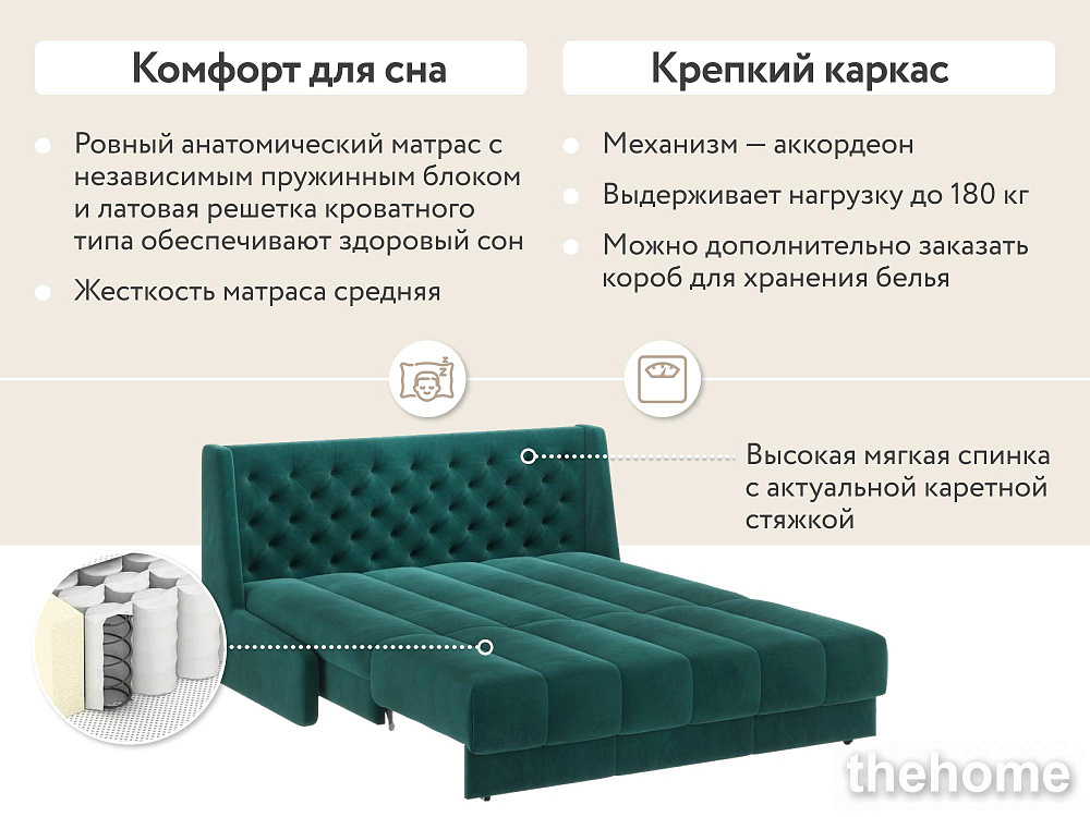 Диван прямой DeeOne Ричмонд AAA41324003 зеленый - 5