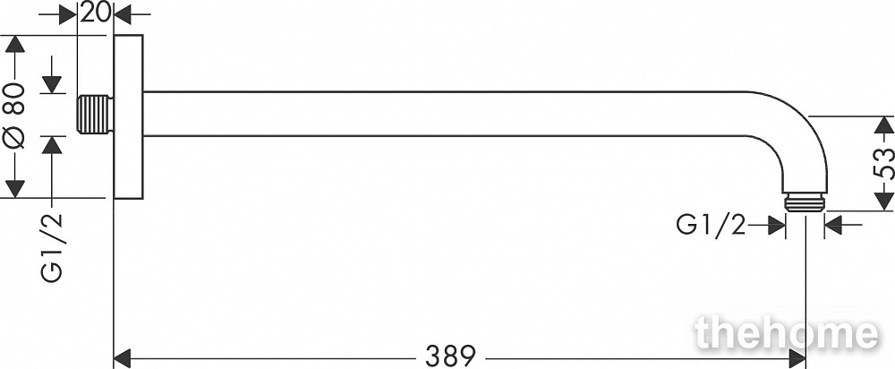 Кронштейн для верхнего душа Hansgrohe 27413700, матовый белый - 2