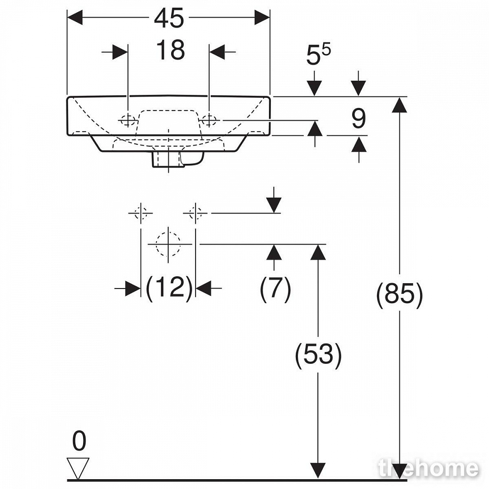 Раковина Geberit Smyle Square 45см 500.222.01.1 белая - 5