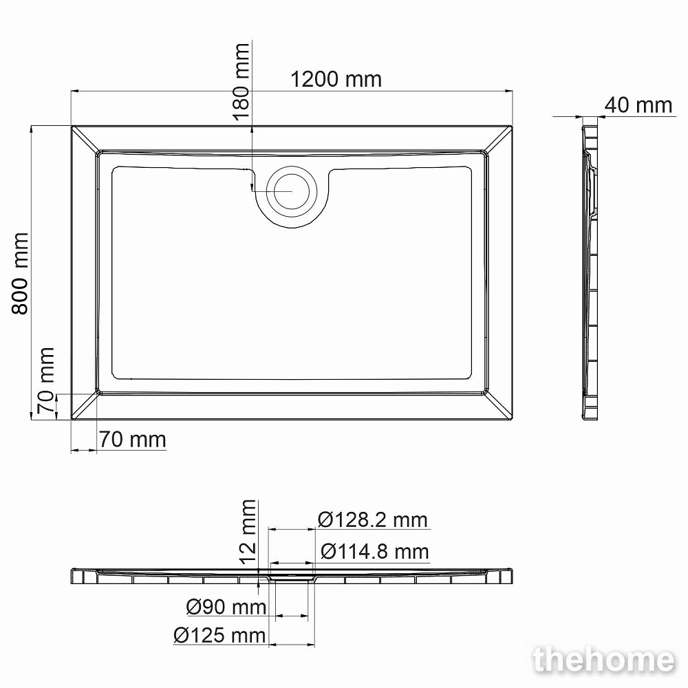 Душевой поддон Wasserkraft Salm 27T06 9063343 - 2