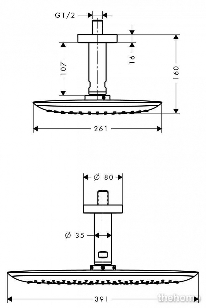 Верхний душ Hansgrohe PuraVida 27390000 - 2
