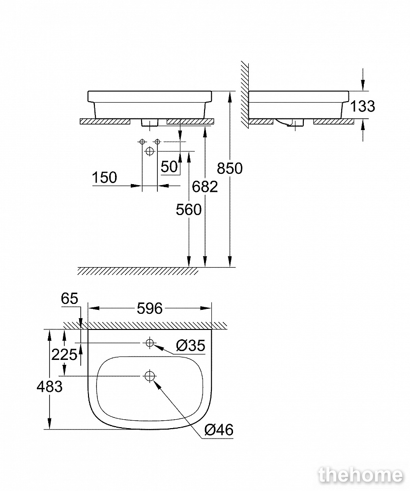 Раковина Grohe Euro Ceramic 3933700H 60 см - 2