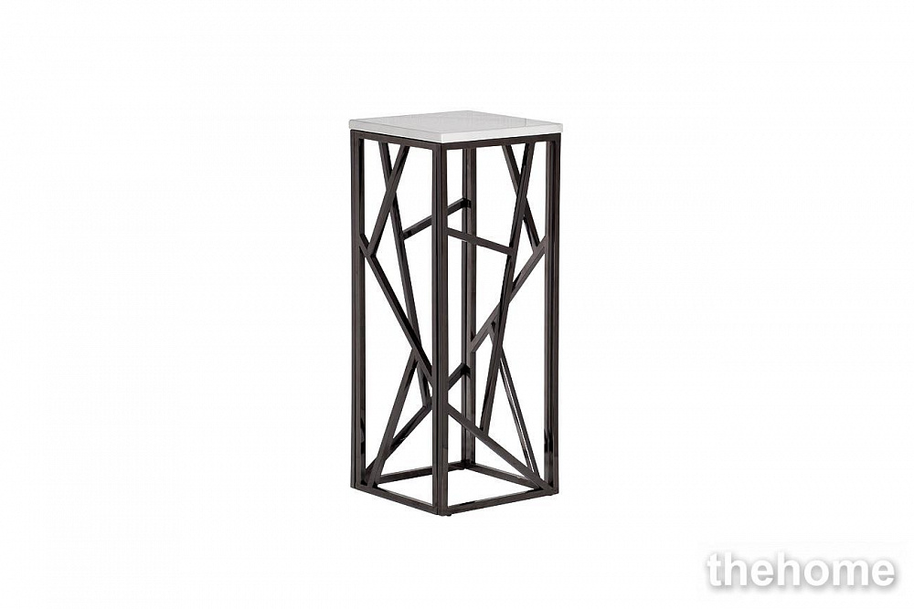 47ED-FS015BLSM	Стол журнальн.высокий, иск.мрам/тем.хром 30*30*75 Garda Decor - TheHome