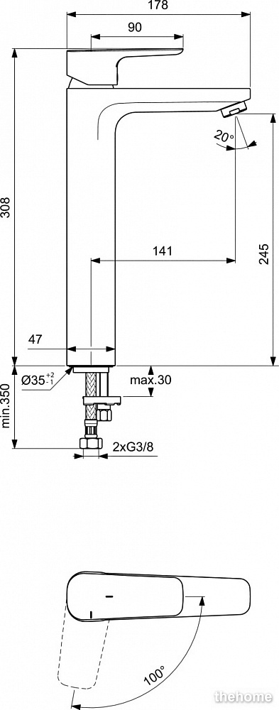 Смеситель для раковины Ideal Standard CERAPLAN III SLIM BC571AA - 2