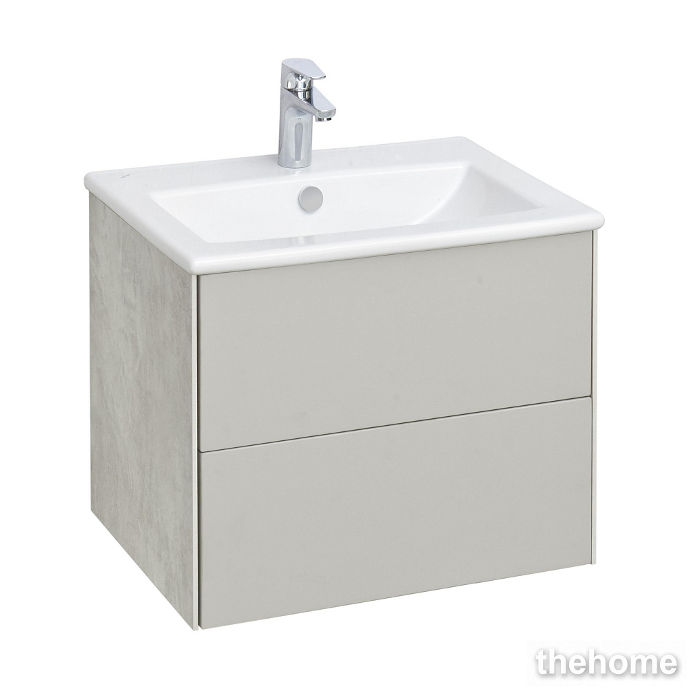Тумба под раковину 60 см Aquaton Сохо 1A258001AJ9A0, слэйт / галька серая - TheHome