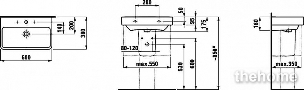 Раковина Laufen Pro S 8.1895.9.000.104.1 - 7