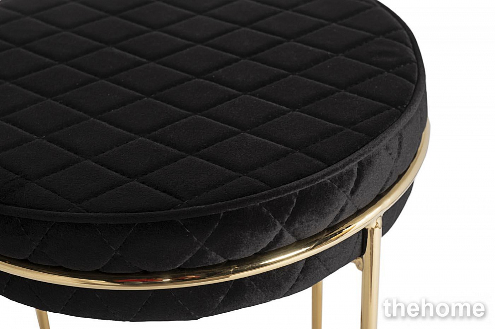 GY-BEN8178GOLD-BL Банкетка велюр черный/золото d38*45см Garda Decor - 2