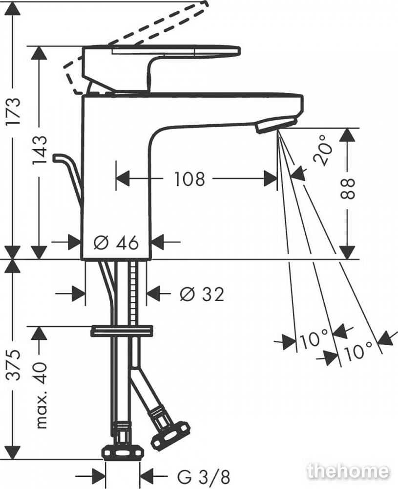 Смеситель Hansgrohe Vernis Blend для раковины 71551670 черный - 2